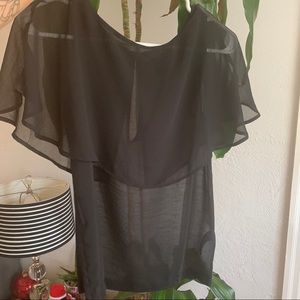 Sheer black loose top